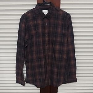 Ben Sherman Black and Brown Plaid Shirt